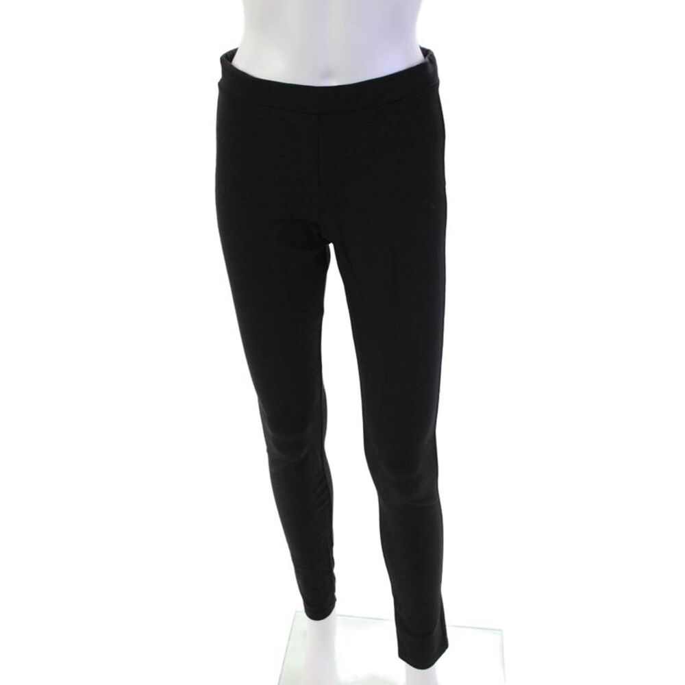 Theory Womens Stretch Solid Mid-Rise Pull On Ankle Leggings Black Size M